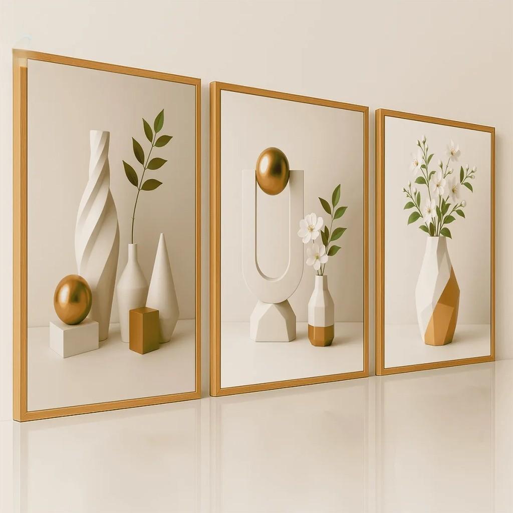 Wall Decoration Minimalist Vases Floral Motifs Diverse Styles Zen-inspired Aesthetic Art Display