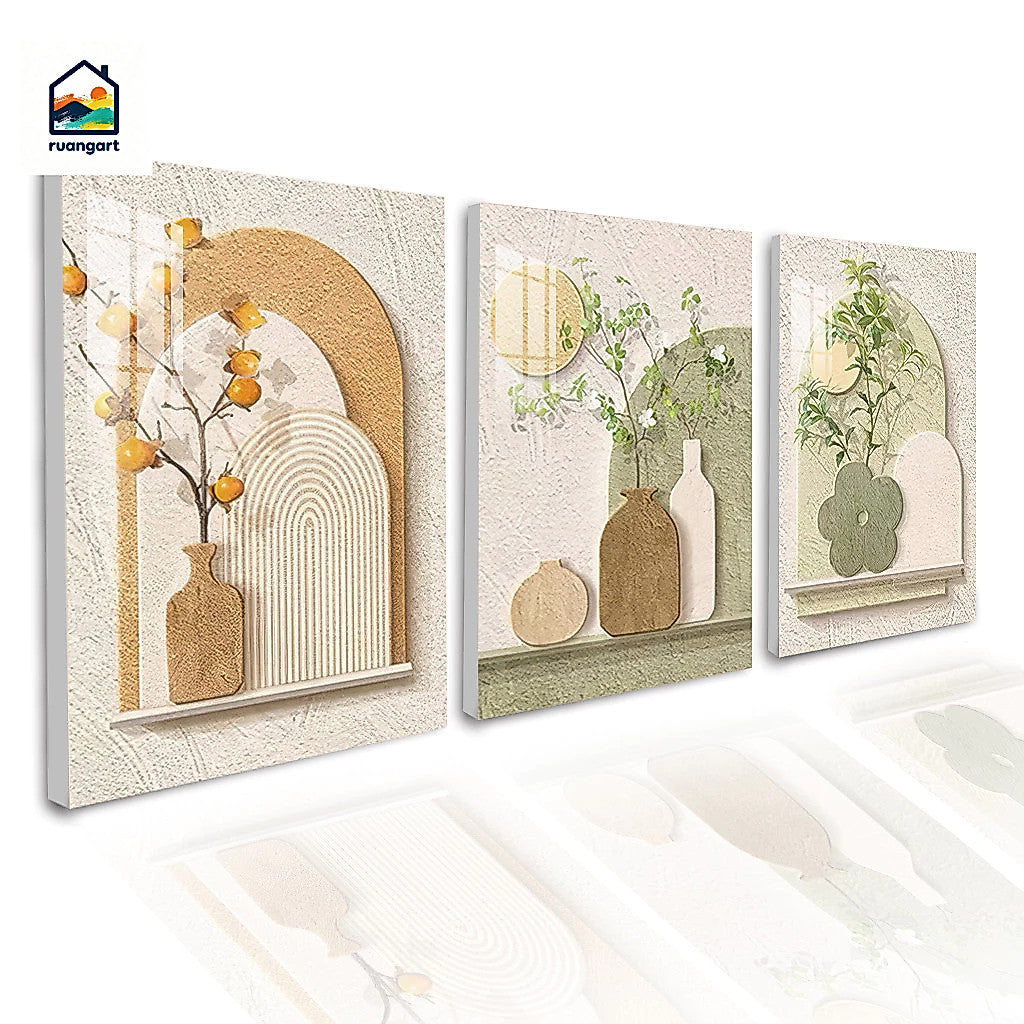 3-Pirasong Aesthetic Minimalist Rose Flower Wall Decoration Art Decoration Picture Living Room Decor