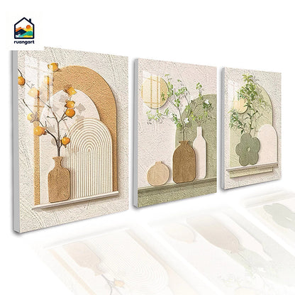 3-Pirasong Aesthetic Minimalist Rose Flower Wall Decoration Art Decoration Picture Living Room Decor