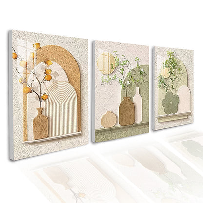 3PCS Dekorasyong Pang-dingding Aesthetic Minimalist na Bulaklak na Rose Wall Art Dekorasyong Larawan Palamuti sa Sala