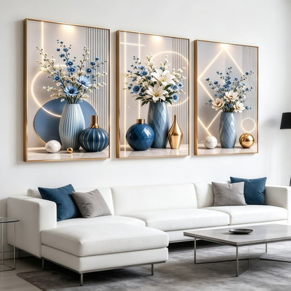 Aesthetic Floral Wall Art Set (3 Pcs) - Minimalist Team Kahoy Decor
