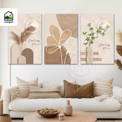 3PCS Flowers Art Simple INS Wall Decoration Painting  Frameless  Ornaments Artistic Wall Decor