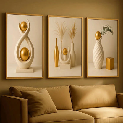 3Pcs/set Modern Floral Wall Art Decor Black Aesthetic Flower Wall Decoration Minimalist Home Decor