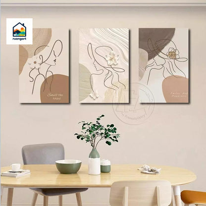 3PCS Flowers Art Simple INS Wall Decoration Painting  Frameless  Ornaments Artistic Wall Decor