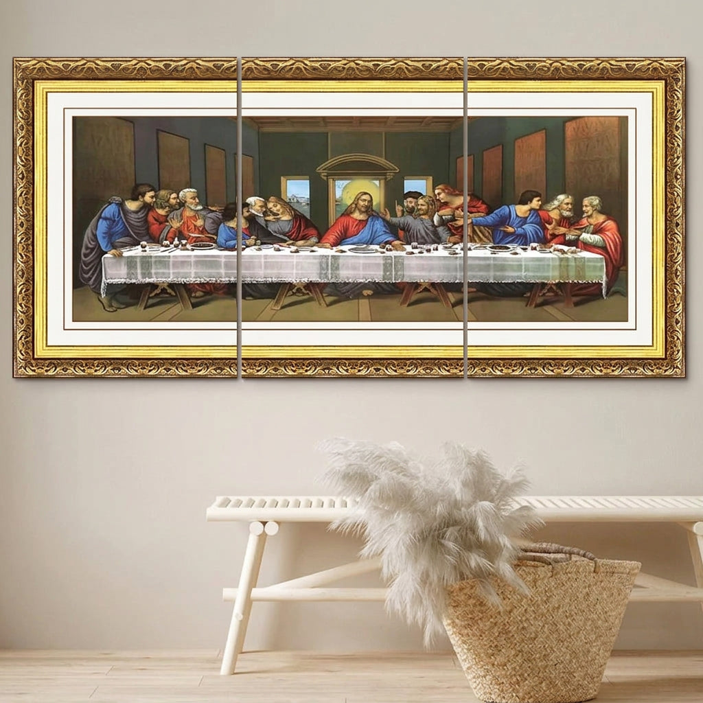 Ang Huling Hapunan Catholic Wall Art - Walang Frame na Relihiyosong Palamuti sa Bahay para sa Sala