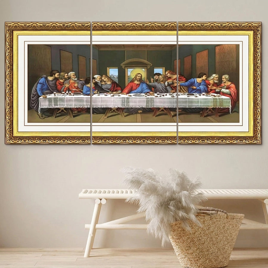 Ang Huling Hapunan Catholic Wall Art - Walang Frame na Relihiyosong Palamuti sa Bahay para sa Sala