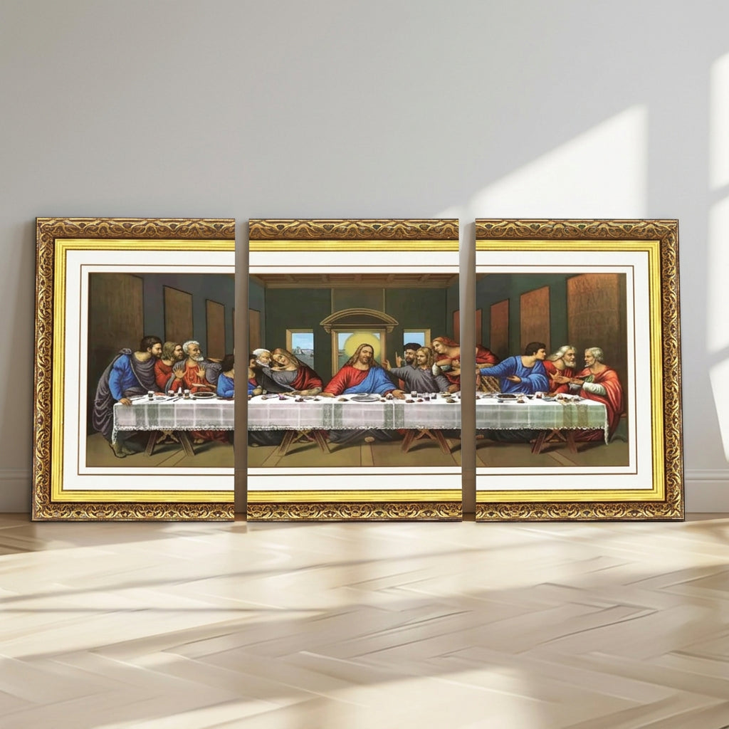 Ang Huling Hapunan Catholic Wall Art - Walang Frame na Relihiyosong Palamuti sa Bahay para sa Sala