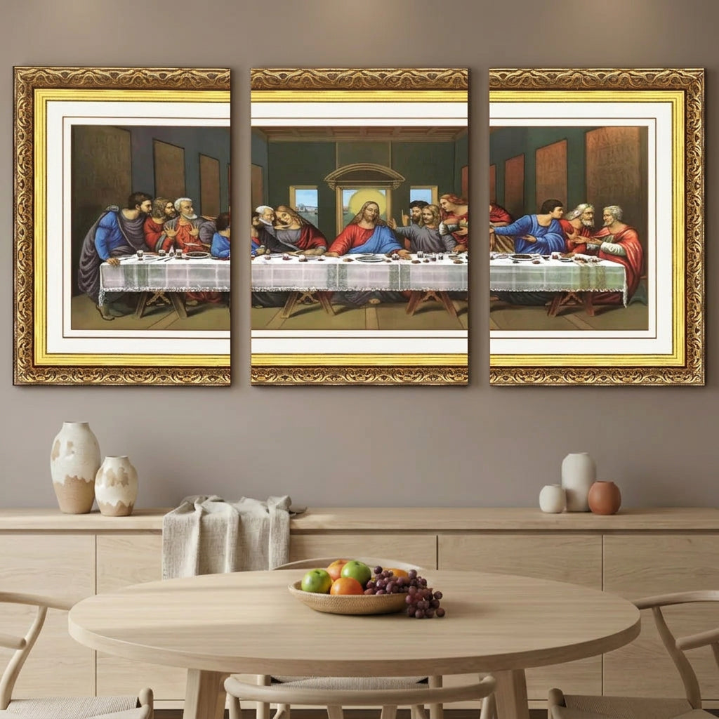 Ang Huling Hapunan Catholic Wall Art - Walang Frame na Relihiyosong Palamuti sa Bahay para sa Sala