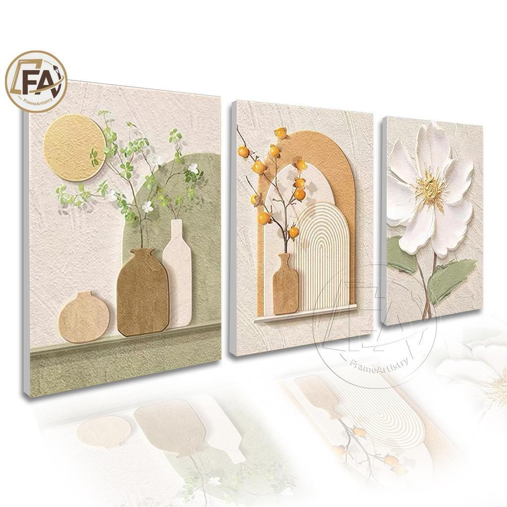 3PCS Flowers Art Simple INS Wall Decoration Painting  Frameless  Ornaments Artistic Wall Decor