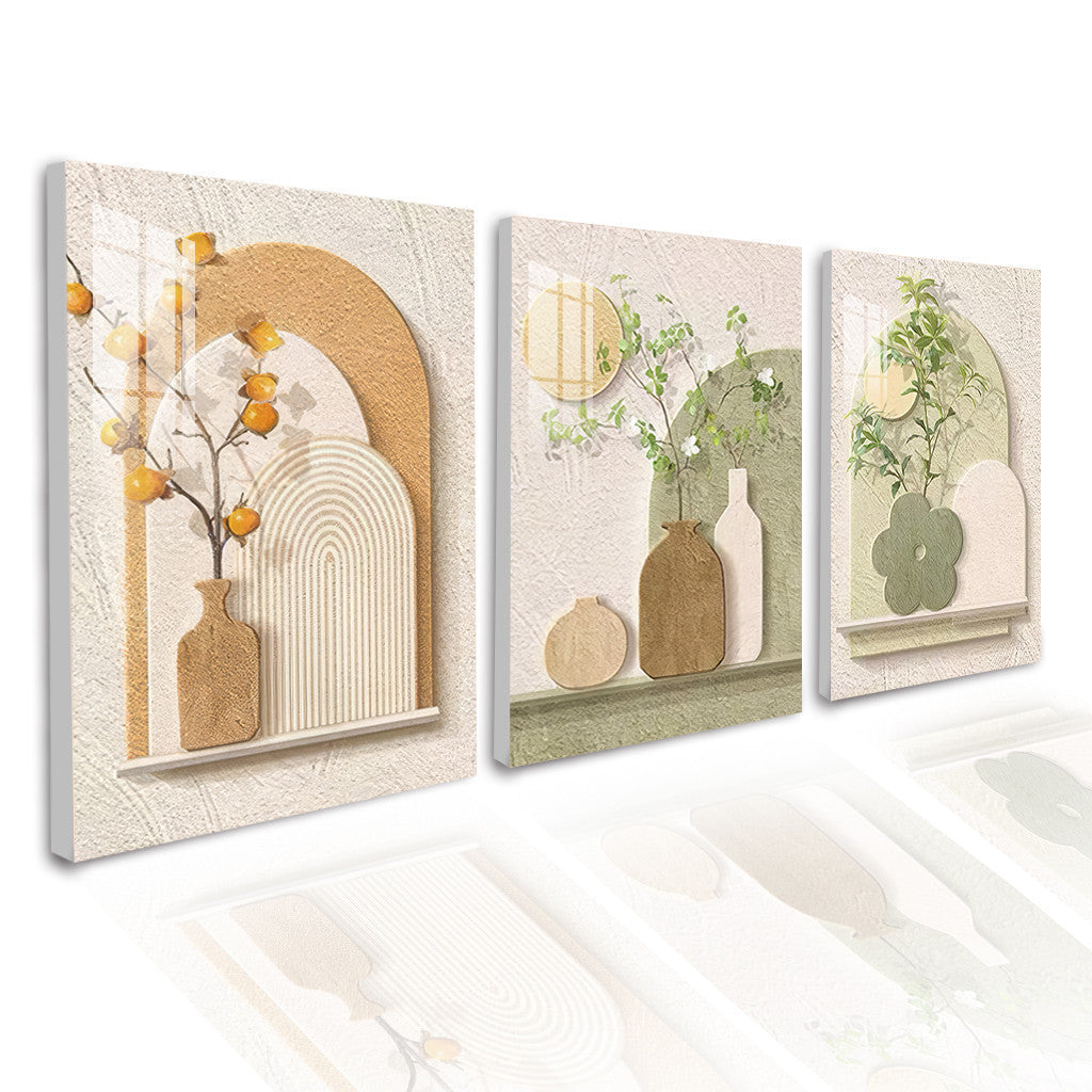 3PCS Dekorasyong Pang-dingding Aesthetic Minimalist na Bulaklak na Rose Wall Art Dekorasyong Larawan Palamuti sa Sala