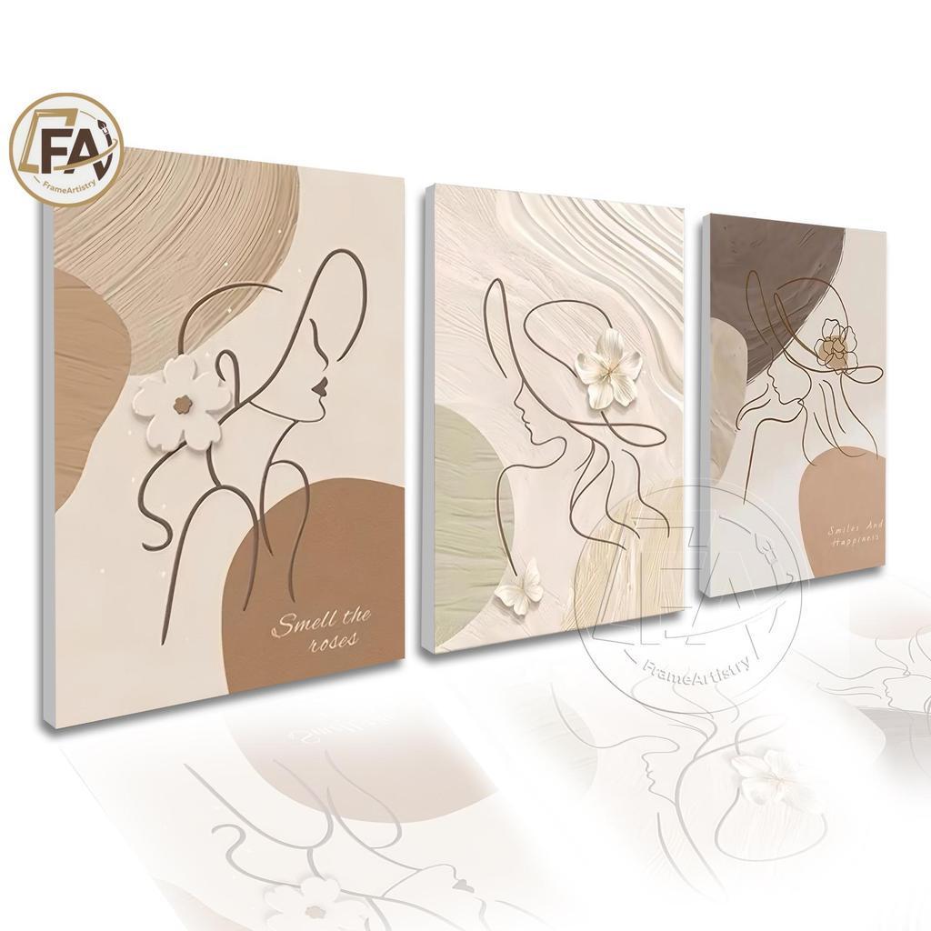 3PCS Flowers Art Simple INS Wall Decoration Painting  Frameless  Ornaments Artistic Wall Decor