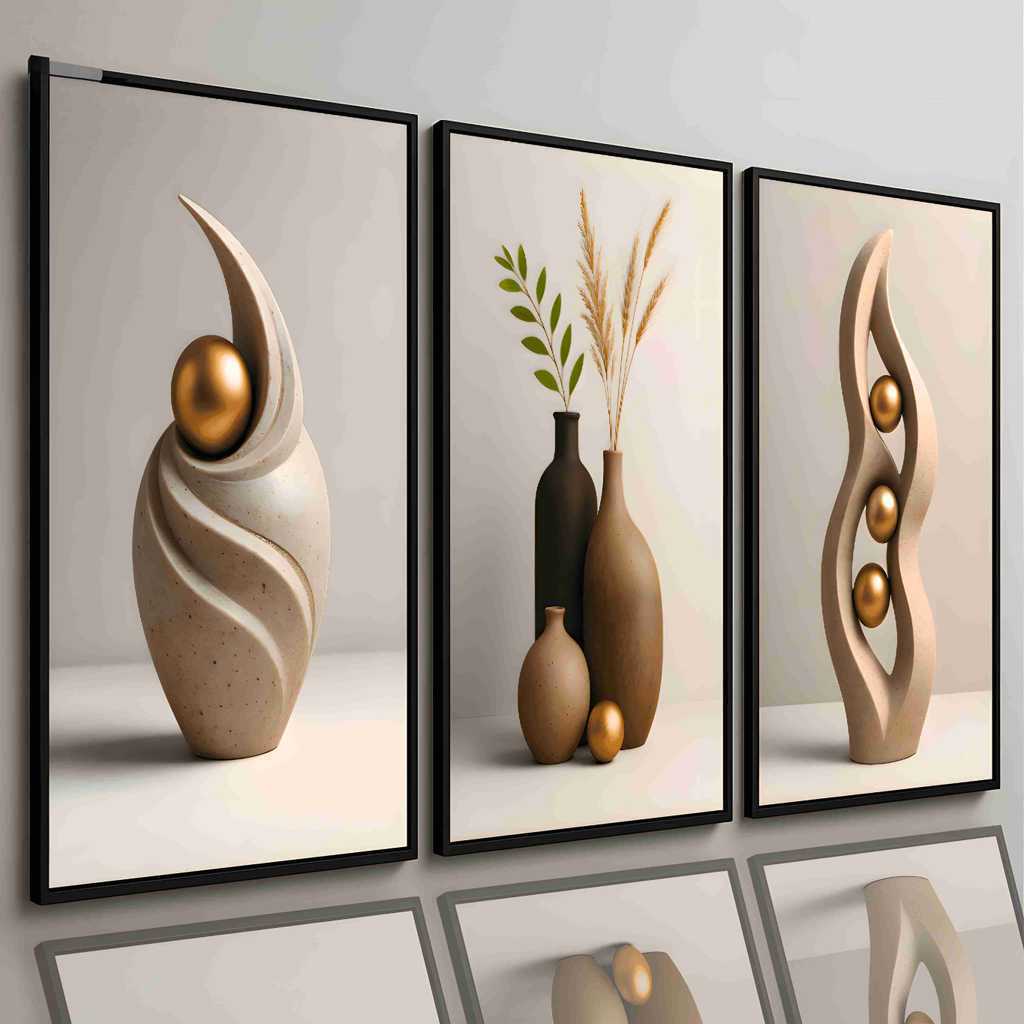 Wall Decoration Minimalist Vases Floral Motifs Diverse Styles Zen-inspired Aesthetic Art Display