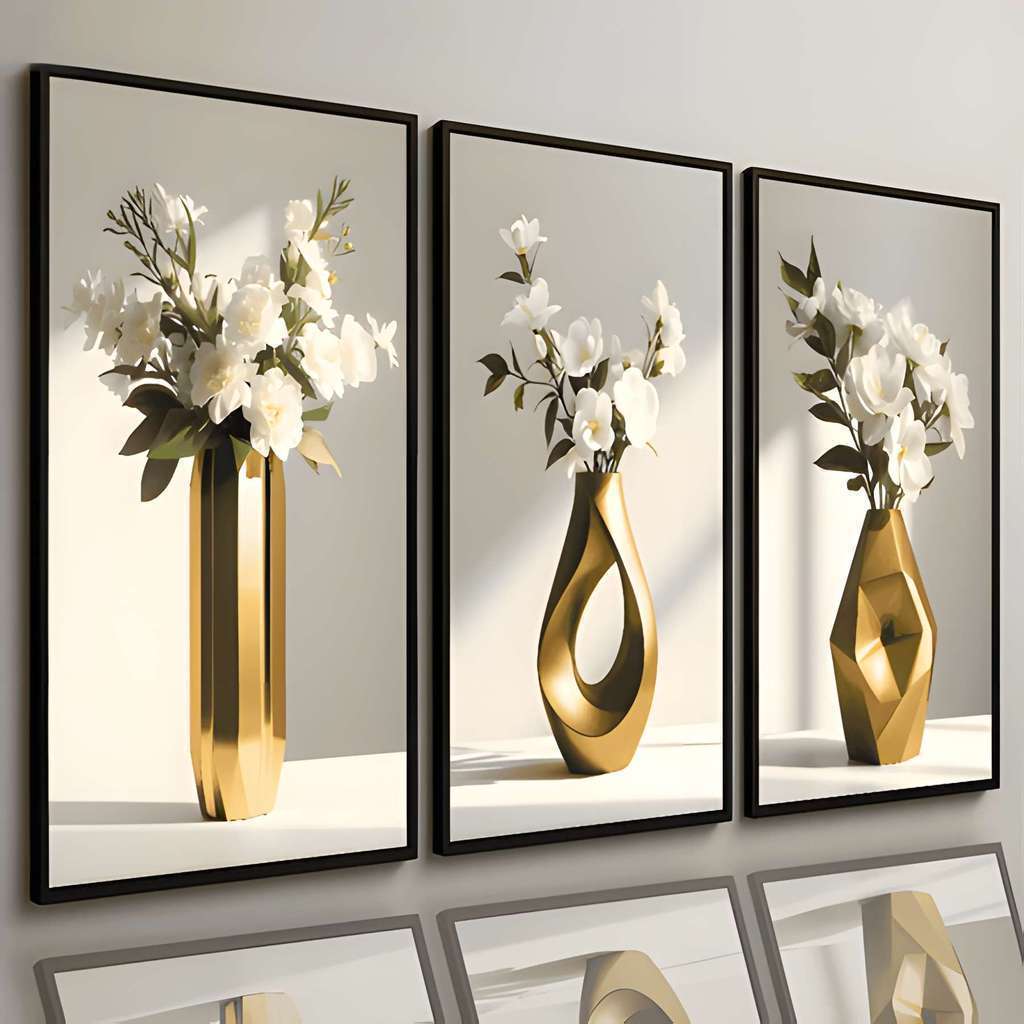 Wall Decoration Minimalist Vases Floral Motifs Diverse Styles Zen-inspired Aesthetic Art Display