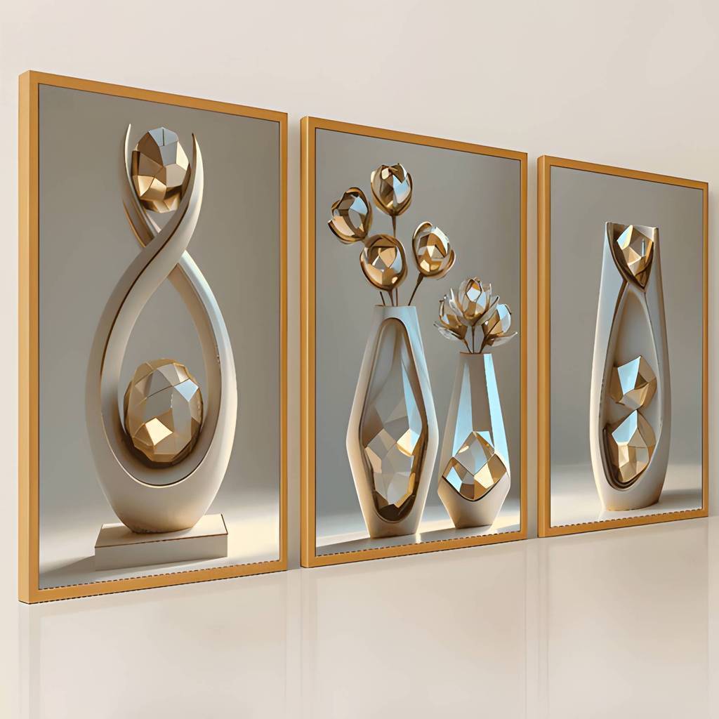 Wall Decoration Minimalist Vases Floral Motifs Diverse Styles Zen-inspired Aesthetic Art Display