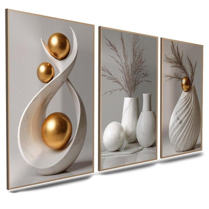 Aesthetic Floral Wall Art Set (3 Pcs) - Minimalist Team Kahoy Decor