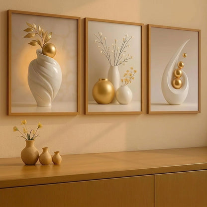 3Pcs/set Modern Floral Wall Art Decor Black Aesthetic Flower Wall Decoration Minimalist Home Decor
