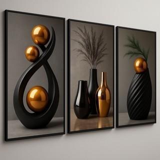 Aesthetic Floral Wall Art Set (3 Pcs) - Minimalist Team Kahoy Decor